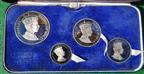 Prince Charles, Investiture as Prince of Wales 1969, set of four silver medals by John Pinches