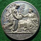George IV (as Regent), England Gives Peace to the World 1814, white metal medal