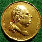 France, Louis XVIII, Intervention in Spain & Restoration of Spanish Throne to Ferdinand VII 1823, gilt-bronze medal