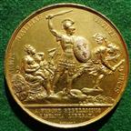 France, Louis XVIII, Intervention in Spain & Restoration of Spanish Throne to Ferdinand VII 1823, gilt-bronze medal