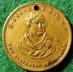 Ireland, Death of Daniel OConnell 1847, brass medal