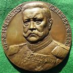 Germany, Great War, General Paul von Hindenburg, Battles of Tannenberg and Ortelsburg 1914, large cast bronze medal by Artur Lowenthal