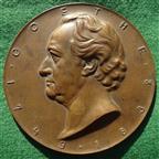 Germany, Johann von Goethe uniface bronze medal circa 1932 by Arnold Hartig