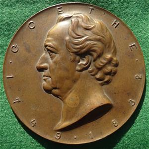 Germany, Johann von Goethe (1749-1832), author and poet, uniface bronze medal