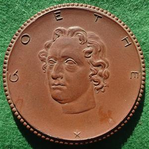 Germany, Johann von Goethe (1749-1832), author and poet, Meissen porcelain medal