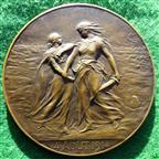 Belgium, Great War, Neutrality violated by Prussia 1914, bronze medal (1920) by A Mauquoy for Les Amis de la Mdaille dArt