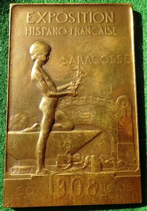 France / Spain, Franco-Spanish Exposition, Saragossa 1908, bronze medal