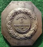 France, Stegu SA, silvered-bronze award medal for 25 years’ service  1953, octagonal Art Deco style