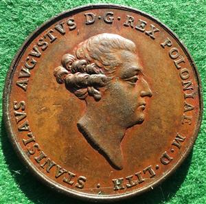 Poland, Stanislaus Augustus, Coronation 1764, bronze medal by Thomas Pingo