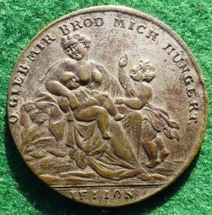 Germany, Tambora famine 1817, silvered brass medal