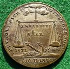 Germany, Tambora famine 1817, silvered brass medal