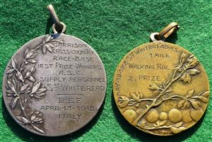 Great Britain / Italy, Pair of British Expeditionary Force sports prize medals to Sgt Whitbread