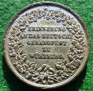 Germany, Wrzburg, Singing Festival 1844, white metal medal
