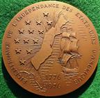 France / USA, American Bicentenary and visit of President Giscard d’Estaing, large bronze ‘table’ medal