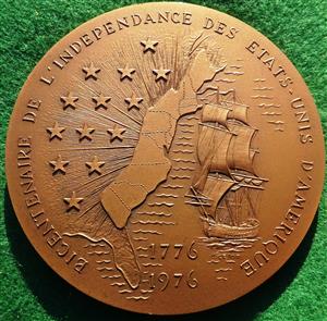 France / USA, American Bicentenary and visit of President Giscard dEstaing, large bronze table medal