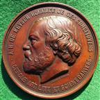Antwerp, Painters Museum Inauguration 1872, Nicaise de Keyser bronze medal by Leopold Wiener