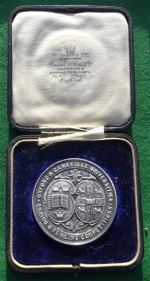 Oxford & Cambridge Universities, silver prize medal for Boxing