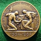 William Shakespeare, 400th Anniversary of Birth 1564-1964, bronze medal