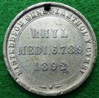 Rhyl National Eisteddfod 1892, white metal meda