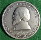 William Shakespeare, 400th Anniversary of birth 1964, large silver medal