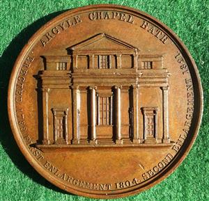 Bath, Reverend William Jay, 50 Years Pastor at Argyle Chapel 1841, bronze medal