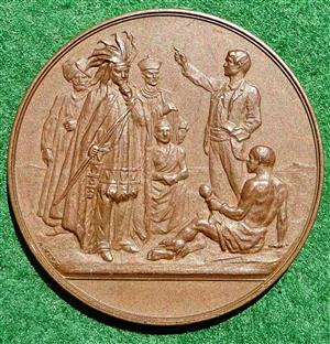 Church Missionary Society Centenary 1899, bronze medal by A Wyon