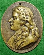 European cast bronze portrait medal, probably French, 18th/19th century