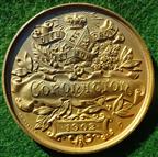 Edward VII & Queen Alexandra, Coronation 1902, gilt white metal medal