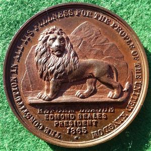 Reform League, bronze medal 1865, by Joseph Moore