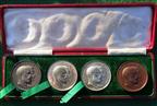 Edward VII, Coronation 1902, a cased set of four medals by T Pope & Co