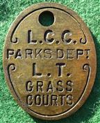 London, London County Council Parks  Department, Lawn Tennis Grass Courts, bronze pass