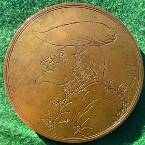 France / Great Britain, Pierre Leone Ghezzi, large bronze medal 1978, by Ronald Searle, 87mm