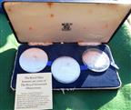 London, Royal Greenwich Observatory, Tercentenary 1974, cased set of three sterling silver medals