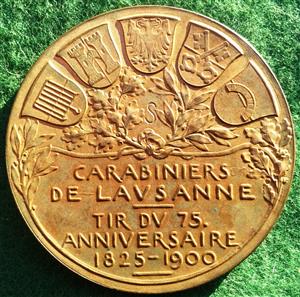 Switzerland, Lausanne Carabiniers, 75th Anniversary Shoot 1900, bronze medal