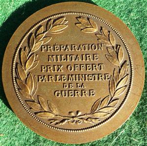 France, Military Training, Ministry of War bronze prize medal circa 1900