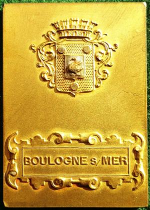 France, Boulogne, Souvenir medal dated 26 July 1906, bronze-gilt by Oscar Roty
