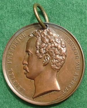 Germany, Leopold Friedrich of Anhalt, Dessau Horticultural Society, bronze prize medal by G Loos