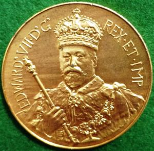 Edward VII, Death 1910, bronze-gilt medal by Frank Bowcher for Spink, issued by Kendal & Dent