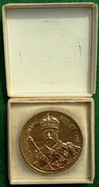 Edward VII, Death 1910, bronze-gilt medal by Frank Bowcher for Spink, issued by Kendal & Dent