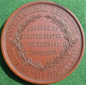 United States of America, Philadelphia International Exhibition 1876, large bronze medal by Henry Mitchell