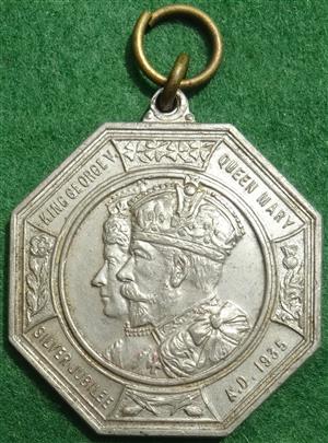 Middlesex County Council, George V, Silver Jubilee 1935, white metal medal