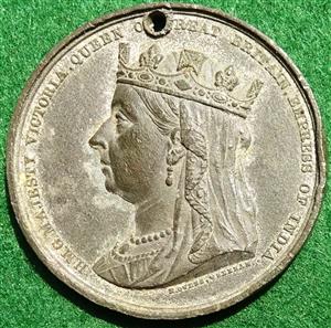 Victoria, Visit to North Wales 1889, white metal  medal