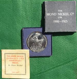 British Empire Exibition, Mond Nickel Company, 25th Anniversary 1925, nickel medal