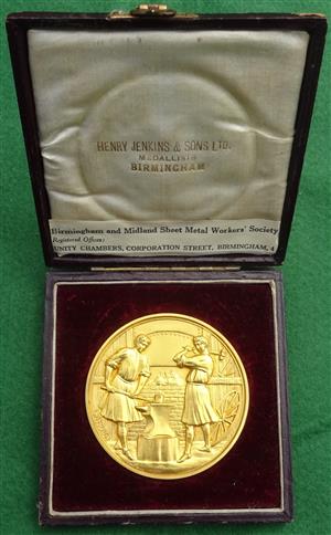 Birmingham, Industrial Polytechnic Exhibition 1901, bronze-gilt medal by Henry Jenkins & Sons