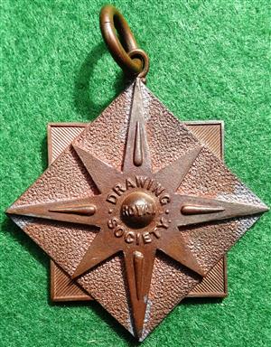 Royal Drawing Society, bronze star prize medal awarded to Charlotte Harvey 1896