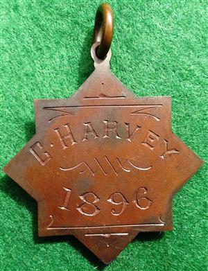 Royal Drawing Society, bronze star prize medal awarded to Charlotte Harvey 1896