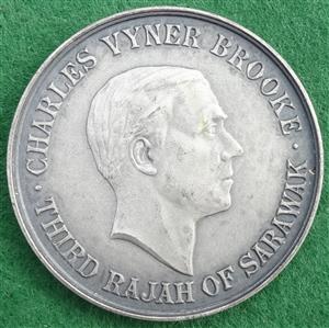 Sarawak, Charles Vyner Brooke, The Rajah of Sarawak Fund, silver medal hallmarked 1932