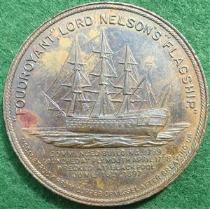 Nelson, Foudroyant medal 1897, bronze medal struck from metal obtained from the wreckNelson, Foudroyant medal 1897, bronze medal struck from metal obtained from the wreck