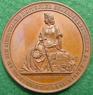 Germany, Berlin Austellung Deutscher Gewerbserzeugnisse (German Commerce Exhibition) 1844, bronze medal by Lorenz (obverse) & Schilling (reverse