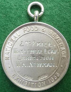 National Food & Beverage Exhibition 1933, silver prize medal by Fattorini